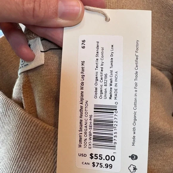 NWT Pact Wide Leg Sweatpants Capris - Picture 8 of 10